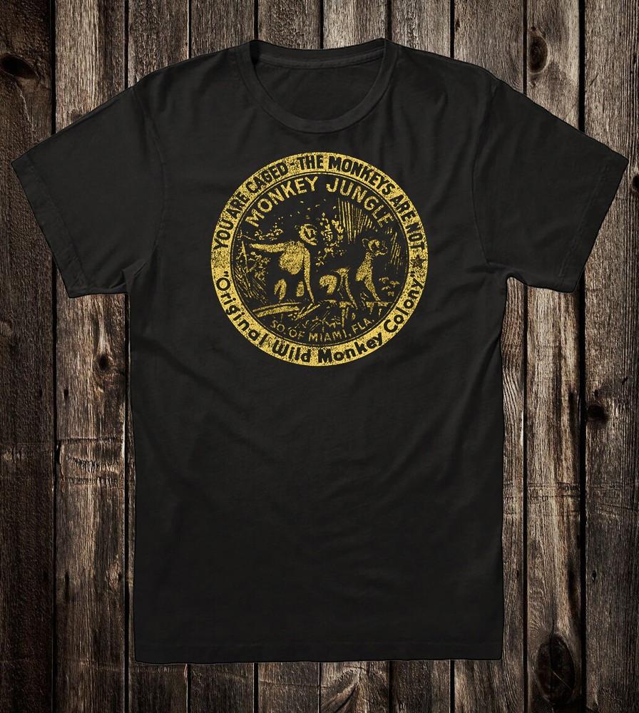 Retro Travel Tee T Shirt Vtg Art State Souvenir Florida Miami Monkey Jungle Unisex T-Shirt XXL
