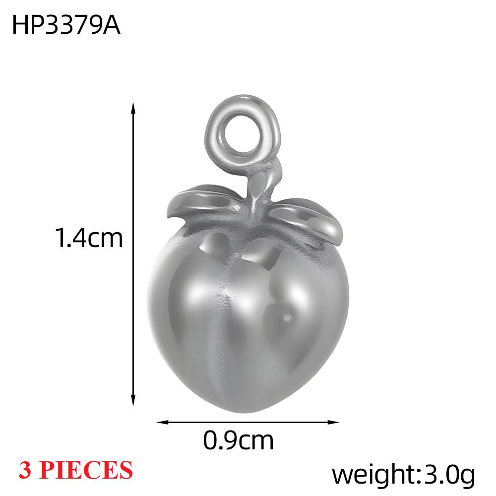 3PCS/LOT CARLIDANA Gold Plated Stainless Steel Charms, Cute 3D Mushroom Candy Fruit Pendants for DIY Bracelet Earring Jewelry