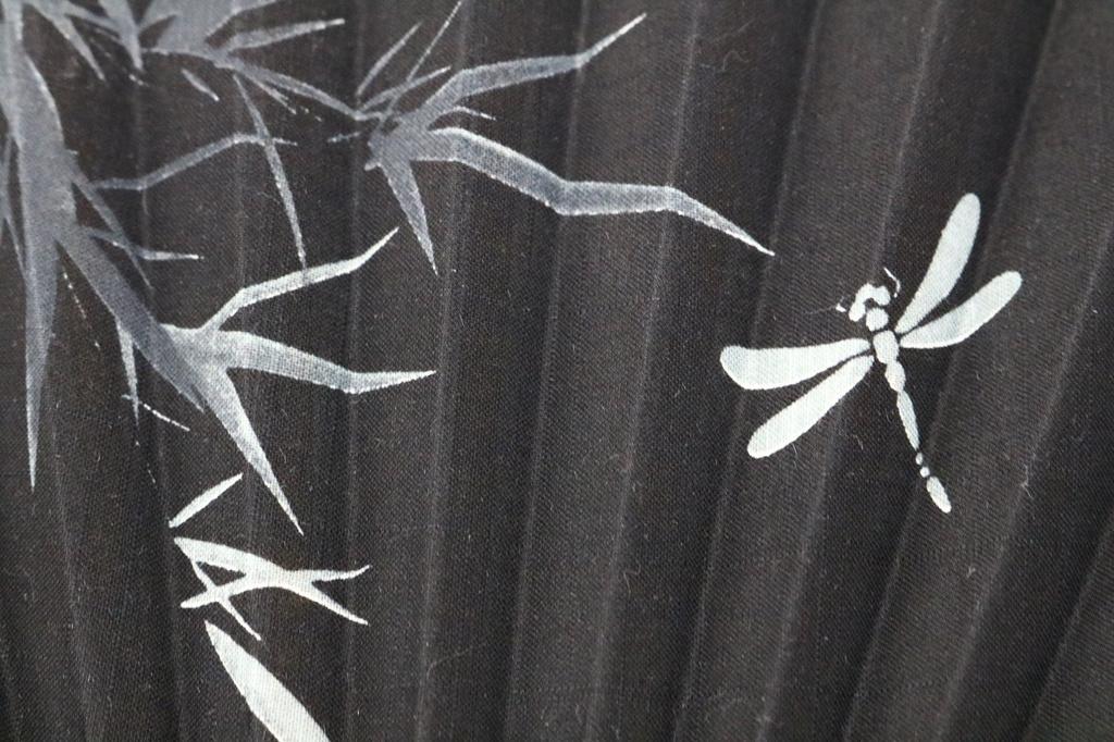 Matsumi Kogei Asahio Faltfächer 126009, Libelle, Schwarz,