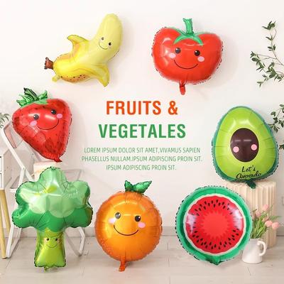 Fruit and Vegetable-shaped Aluminum Foil Floating Air Balloons, Photo Props, Event Decoration, Birthday Theme Party Decoration