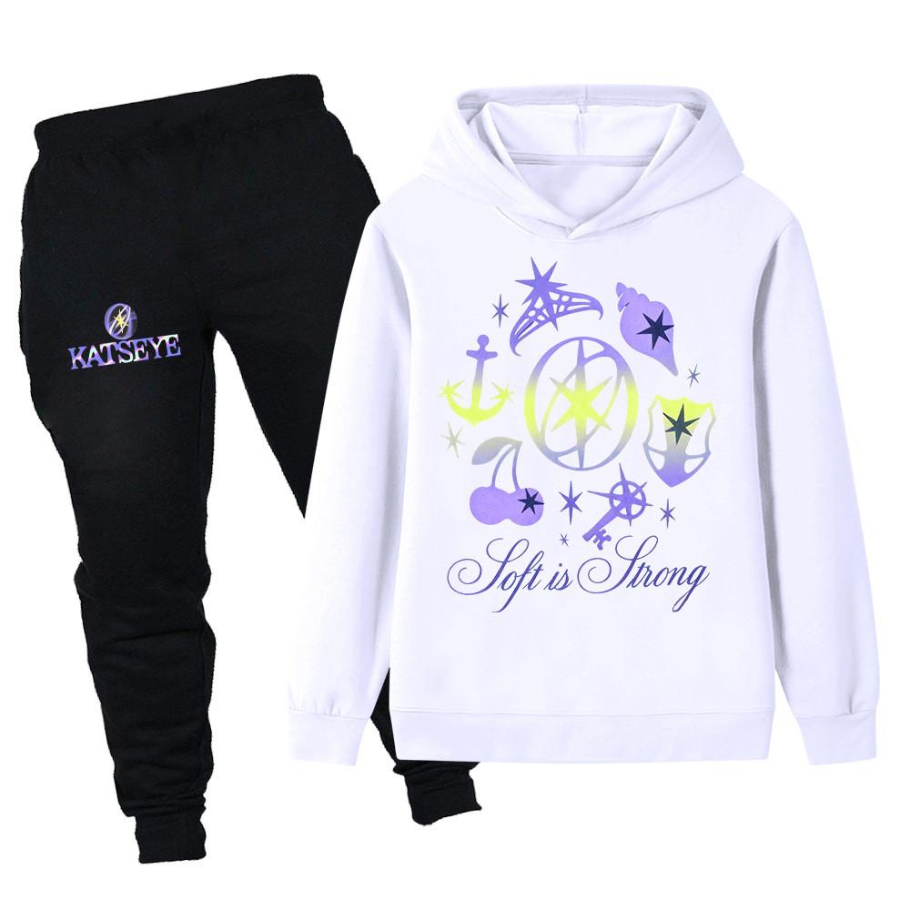 PB1314 Multi-color Kids Girls KATSEYE Print Long Sleeves Hoodie Pants Trousers Sets