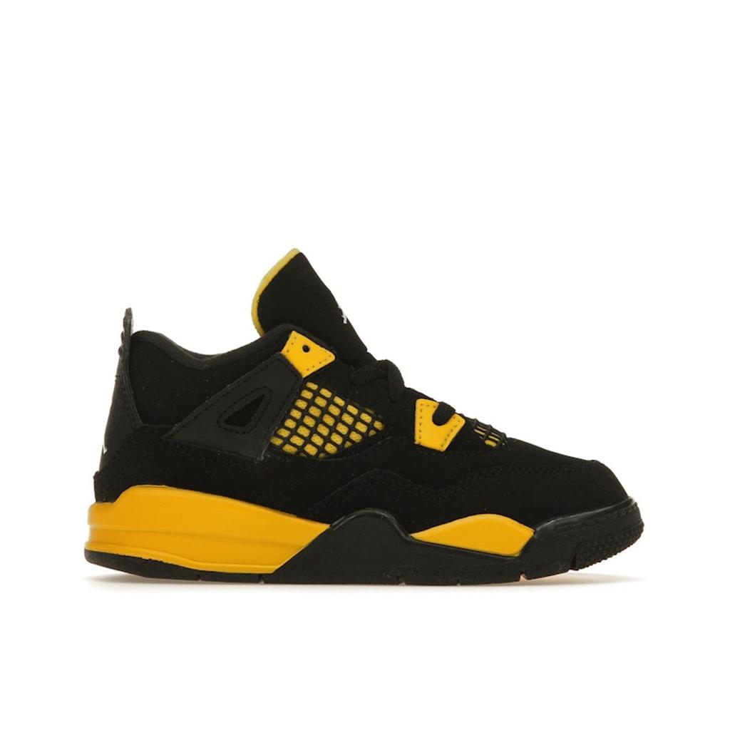 Air Jordan 4 Retro TD Thunder 2023 Baby Sneakers Black Tour-Yellow BQ7670-017