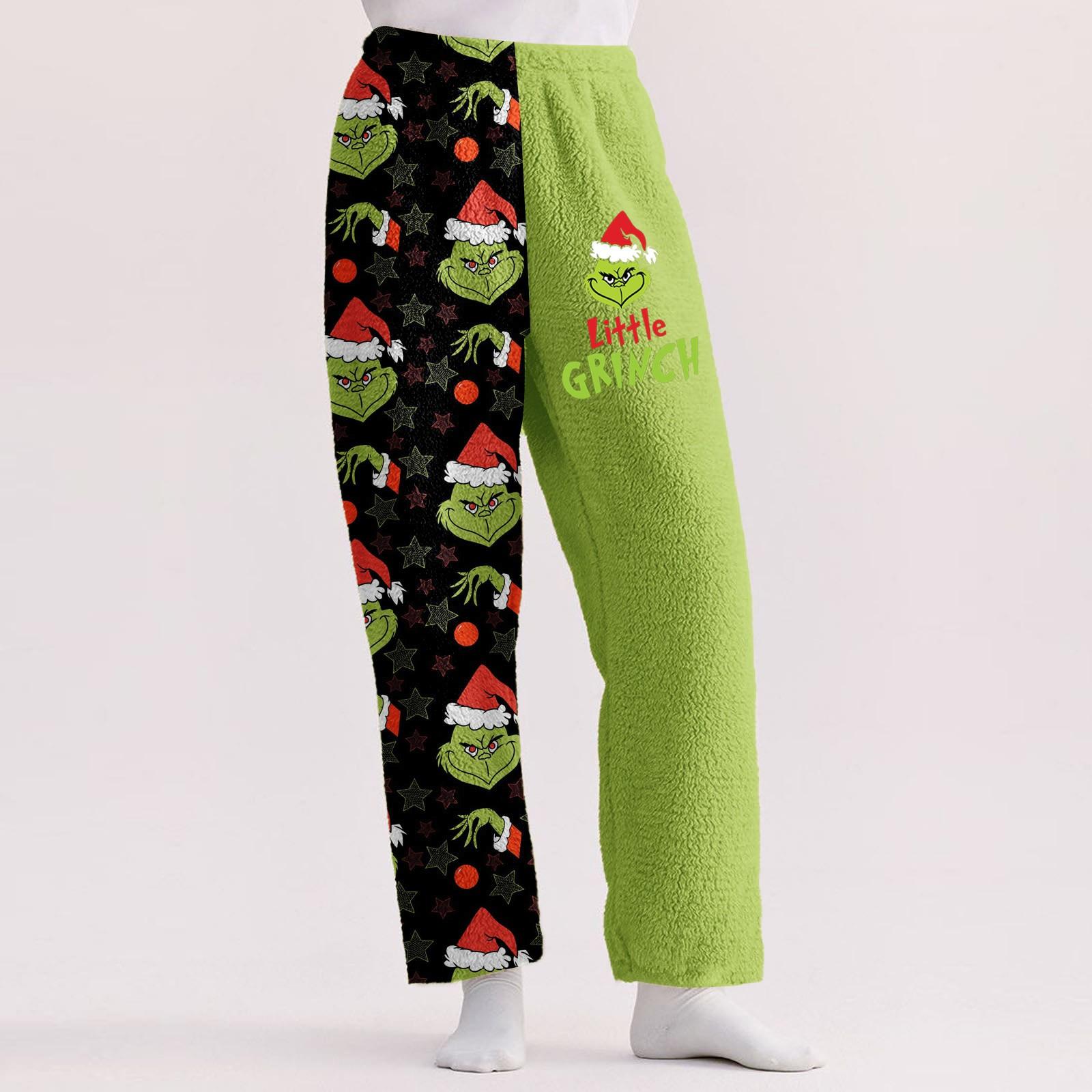 

Женские повседневные свободные фланелевые спальные брюки с рождественским принтом, плюшевые повседневные брюки, удобные спальные брюки S киноварь