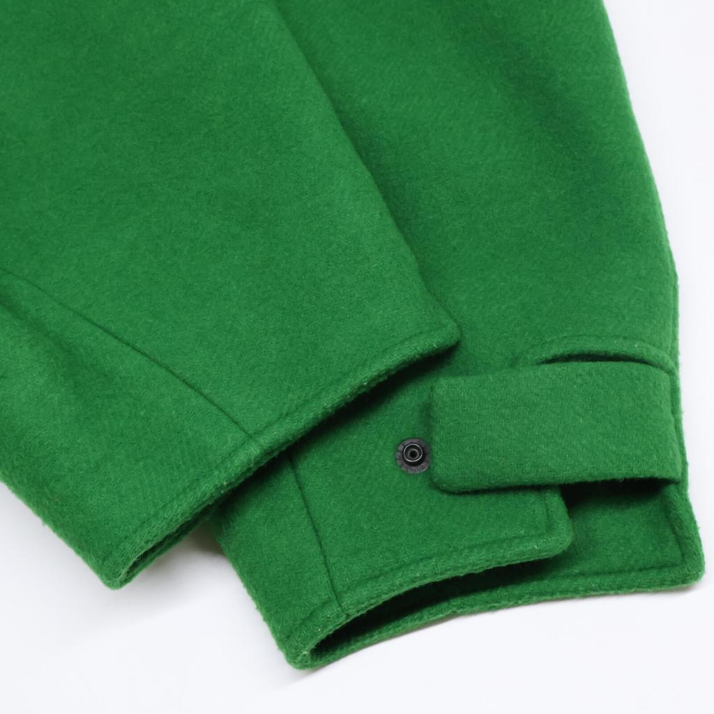 ENFOLD 24AW 300HA130-2920 Green Wool X Nylon Double Melton STADIUM-JUMPER Coat 36 greenUsed