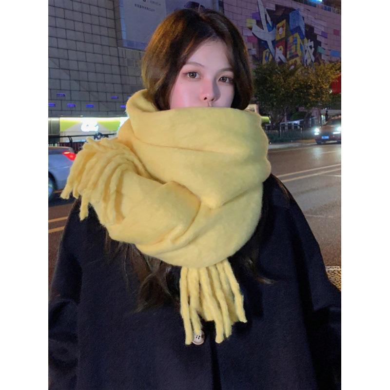 New Solid Color Imitation Cashmere Scarf for Women Candy Color Soft Student Couple Warm Scarf Shawl