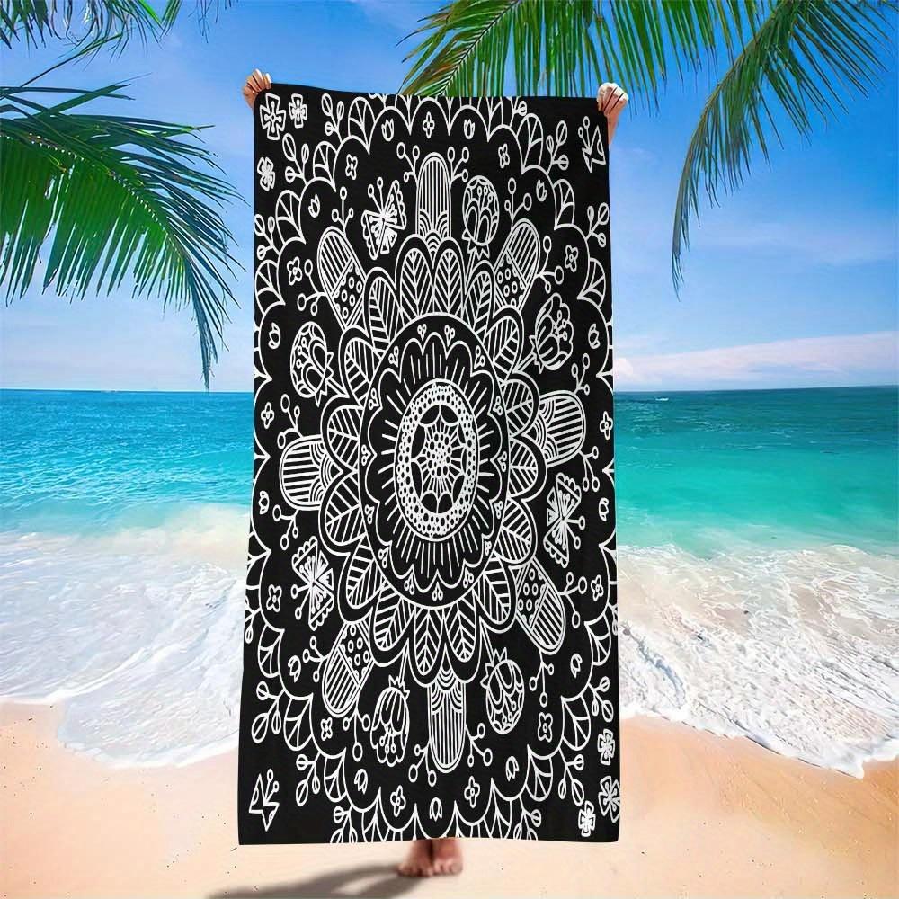 1 buc. Eșarfă de Plajă Mandala Supradimensionată din Microfibră - Moale, Ușoară, Versatilă, Esențială de Vară, cu Uscare Rapidă, Accesoriu Elegant de Călătorie