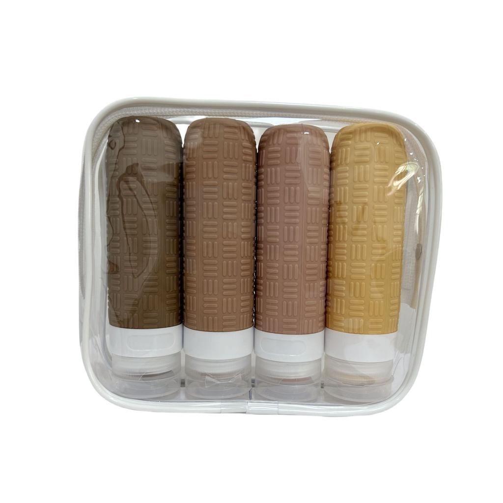 Silicone Travel Bottle Portable Leak Proof Squeeze Size Container Clear Toiletry Bag