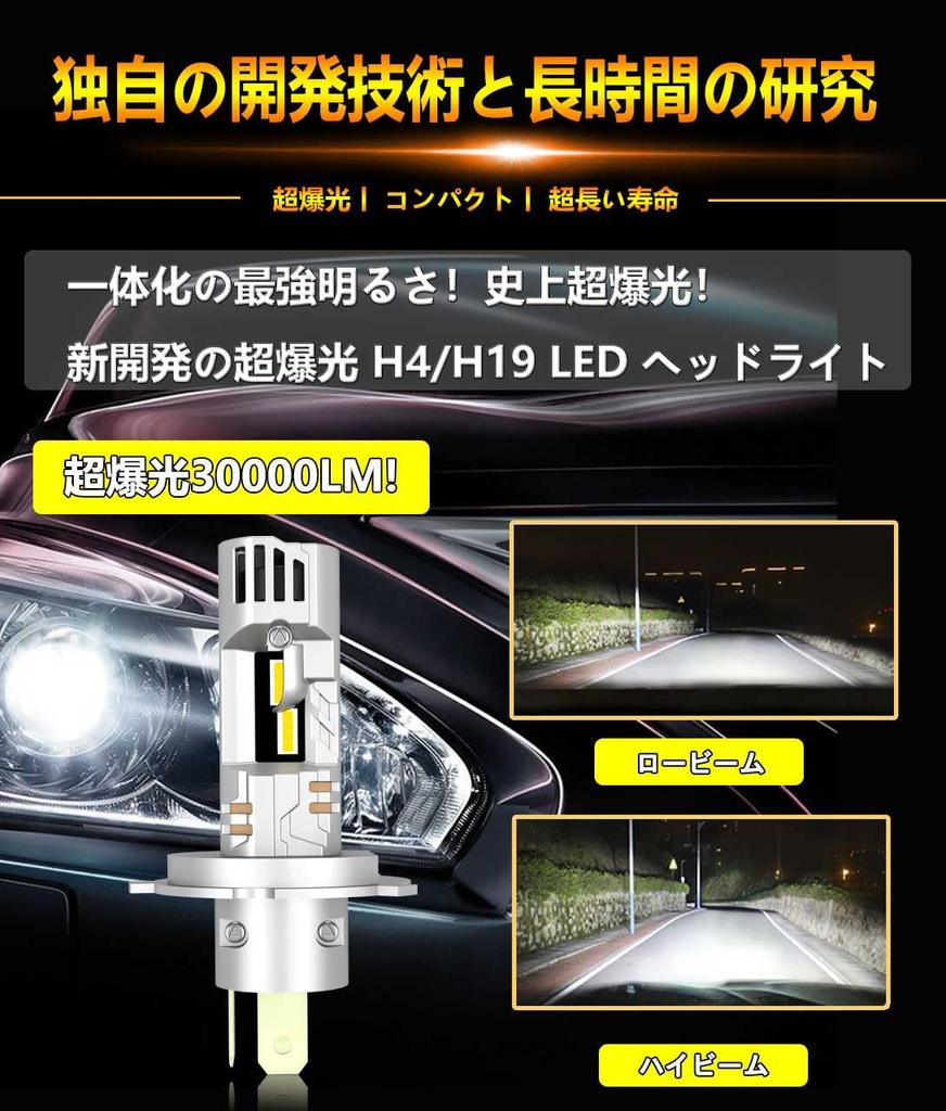 WENLE H4 LED Headlight New Vehicle Inspection 20x Lumens 80W Compatible with 12V DC Constant Current Long Quiet Cooling Instant Set of 2 Q66 H4