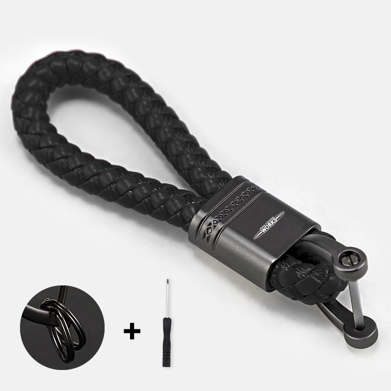 Car Styling Keychain Leather Woven Rope Metal Key Ring For BMW Mini Works Cooper F54 F55 F56 F57 F60 R50 R52 R53 R55 R56 R57 R58 akvnt44