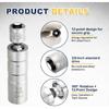 HARFINGTON 2pcs Spark Plug Socket Set 3/8" Drive 18mm Swivel Magnetic 12 Point Thin Wall Spark Plug Socket with 360 Degree Swivel CR-V Steel, Silver