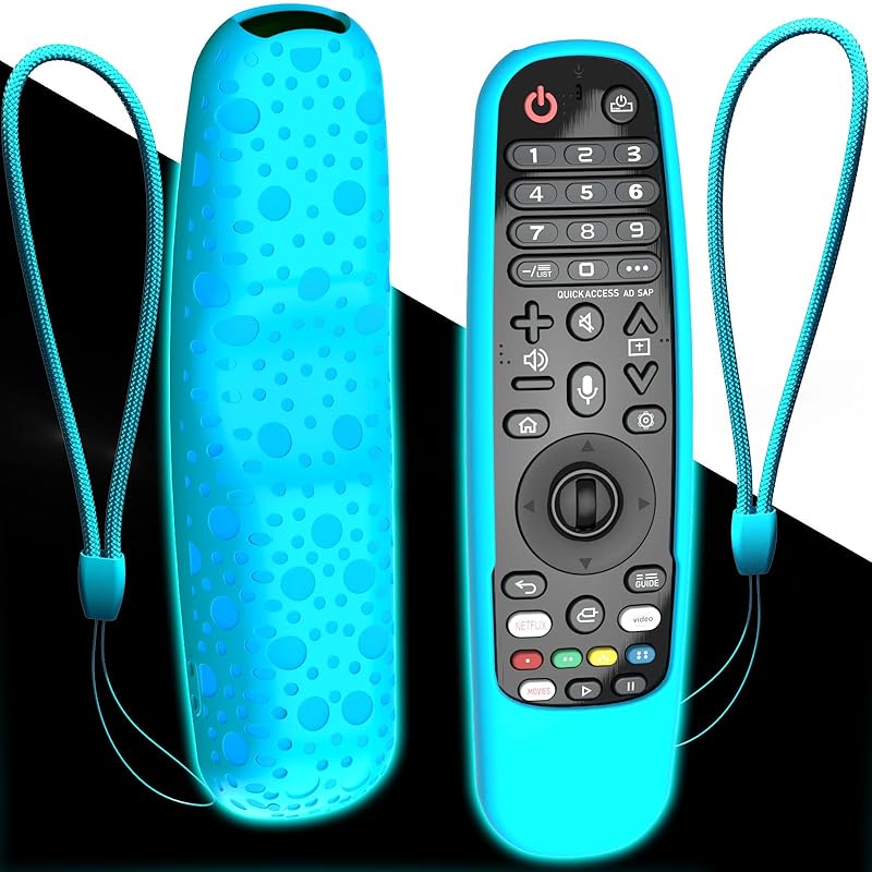Case Cover for LG Remote MR20GA MR19BA MR18BA MR650A MR600, Silicone Skin Sleeve for LG Smart TV Magic Remote Control with Lanyard Glow in The Dark