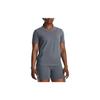 Under Armour Solid Color Training Sports Crew Neck Short Sleeve T-Shirt Women Tops Gray 1379155-002