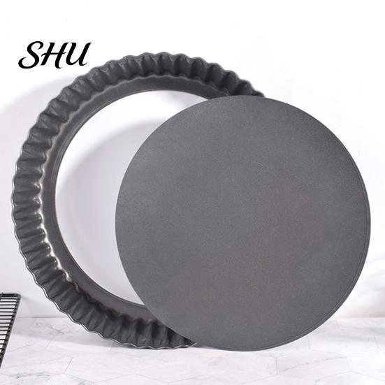 Pizza Tray Easy to Demould High Hardness Wave Edge Design Cake Pan Carbon Steel Round Pastry Baking Home Supplies