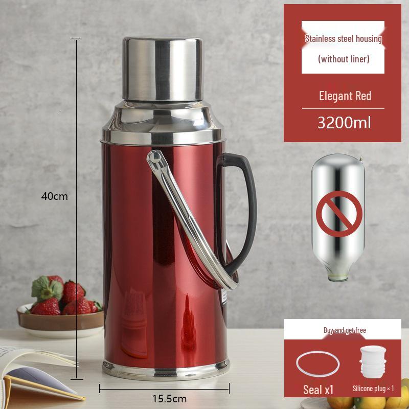 Large Capacity Stainless Steel Teapot & Thermos for Dorm Use