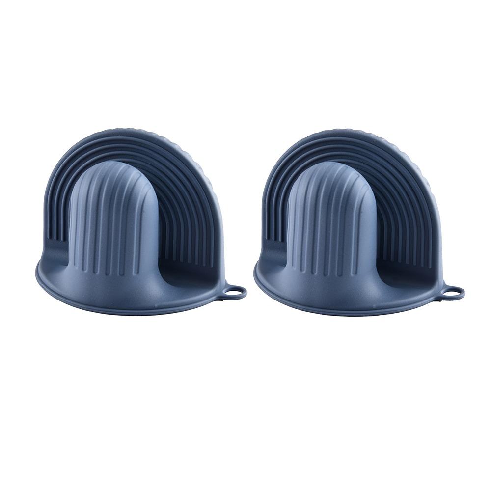 Thickened Kitchen Pinch Mittens Anti-scald Microwave Hand Clips Silicone Oven Mitts  Cooking синий
