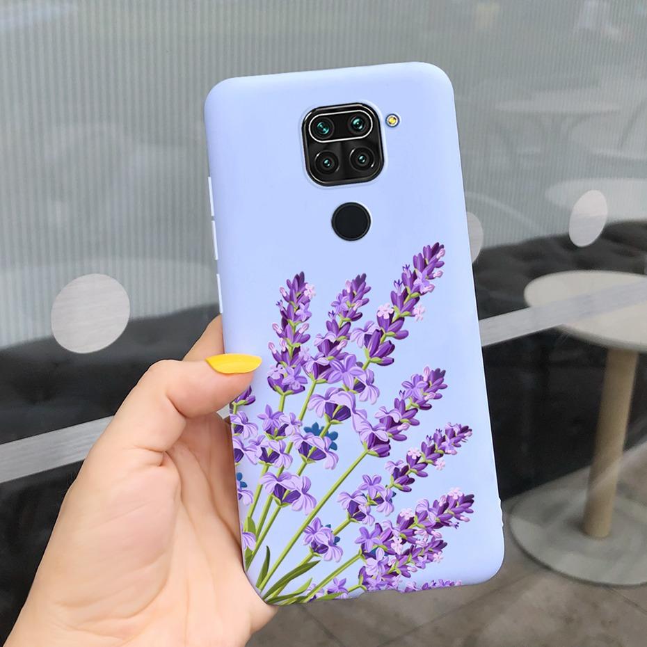 For Xiaomi Redmi Note 9 Case Luxury Sunflower Lavender Silicon Phone Back Cover Case For Redmi Note 9 Pro Max 9s Note9 Soft Etui