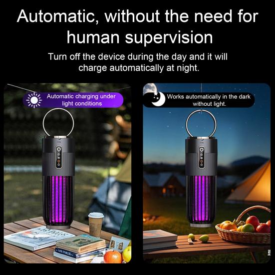 Mosquito Killers Lamp Powerful Thunder Shock Mosquito Killers with 365nm UV Light Bionic Trap USB Rechargeable Portable Mosquito Repellent for Indoor