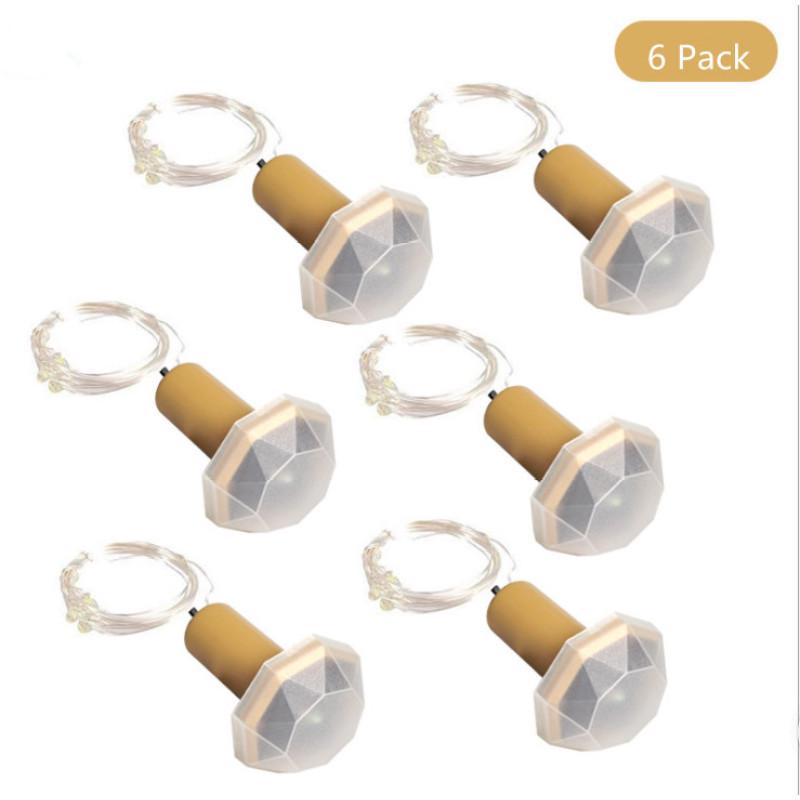 

6Pcs LED Solar Cork Shaped LED String Light Holiday Outdoor Party Wedding Decoration