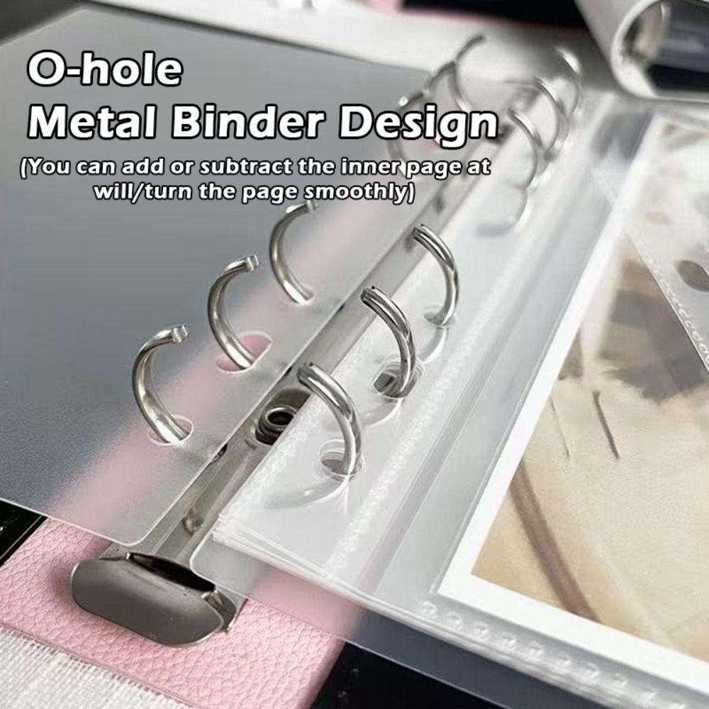 Large Capacity 6-inch Photocard Holder Loose-leaf PU Leather Photo Album Solid Color Photo Binder
