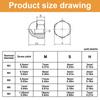 48Pcs Outer Hexagonal Round Head Nuts,304Stainless Steel Acorn Cap Nuts, Suitable For Automotive Tire Installation