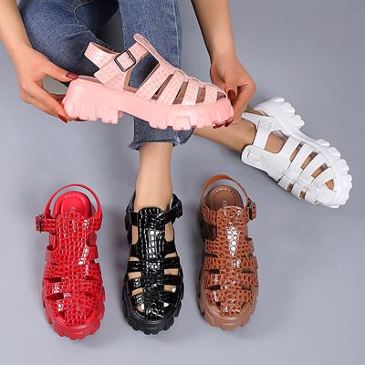 Thick Sole Sandals Women Wrap Toe Hollow Outs Roman Sandalias Women Casual Beach Shoes Summer Platform Sandals Woman