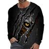 Tiger Graphic T Shirt Long Sleeve T-Shirt for Men Clothing Casual Tee Shirts Fashion 3D Animal Print Tops Vintage Men's Clothing