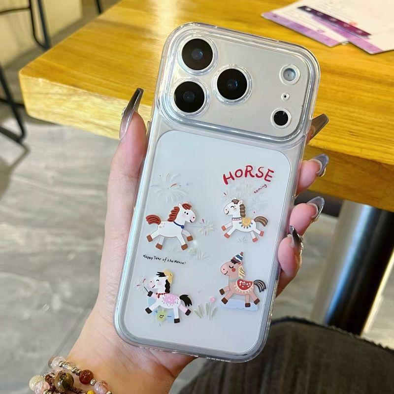 Apple 16/17 Pro/Pro Max Creative Fireworks Horse Phone Case (All-Inclusive)