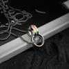 Pride Day Ring Pendant Necklace Turkish Charm Titanium Steel Necklace Rainbow Necklace  Pride Month