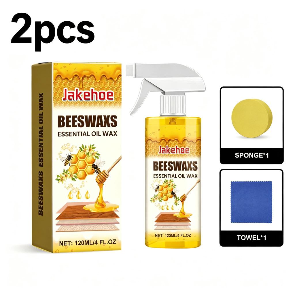 Wood Polish Beeswax Spray - Furniture Care & Color Protection - Nourishing & Anti-Cracking Wood Treatment