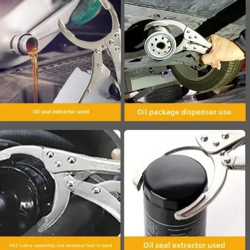Adjustable Oil Filter Wrench Pliers Tool Universal Fit for Car Motorcycle Engine Maintenance Oil Filter Removal Installation Kit