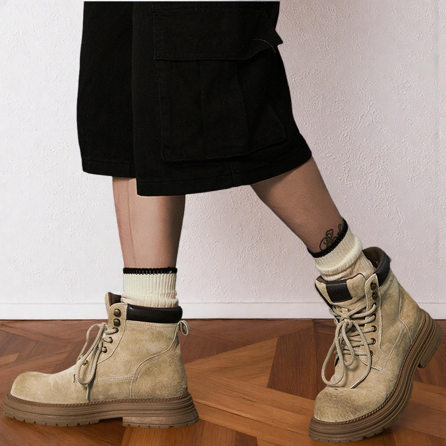 

Популярные мужские ботинки осень и зима новые ботинки Мартина уличные рабочие ботинки ревень ботинки с большой головой толстая подошва увеличивающие рост износостойкие высокие мужские s 44 абрикосовый