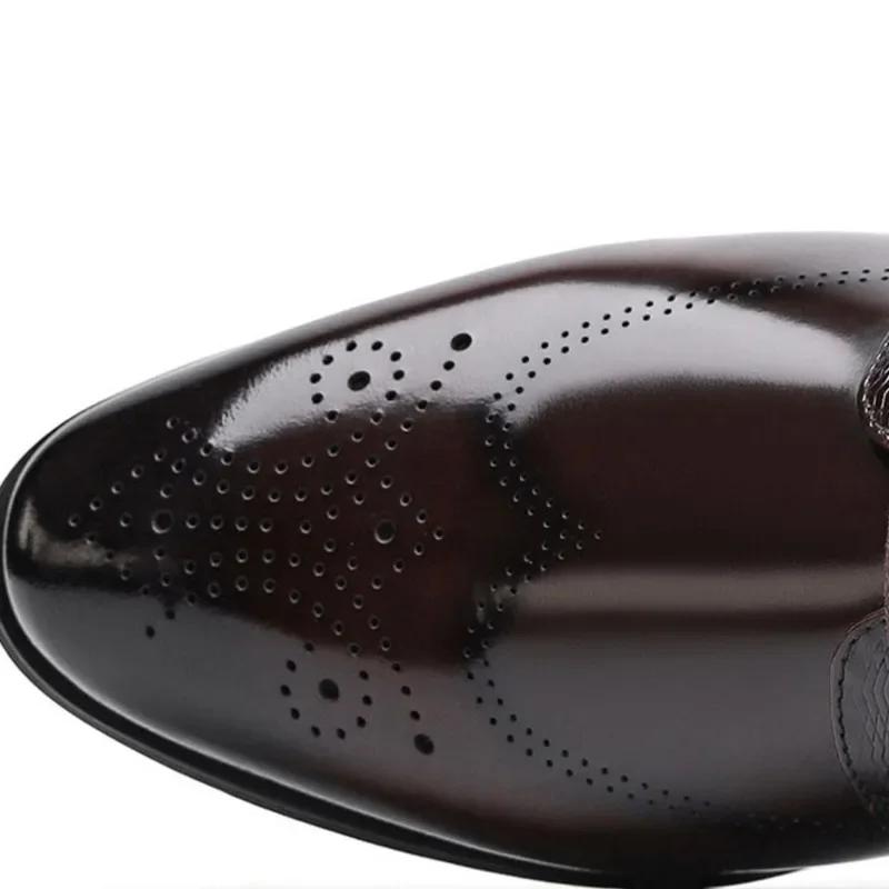 Classic PU Patent Leather Shoes for Men Casual Business Shoes Lace Up Formal Office Work Shoes for Male Party Wedding Oxfords