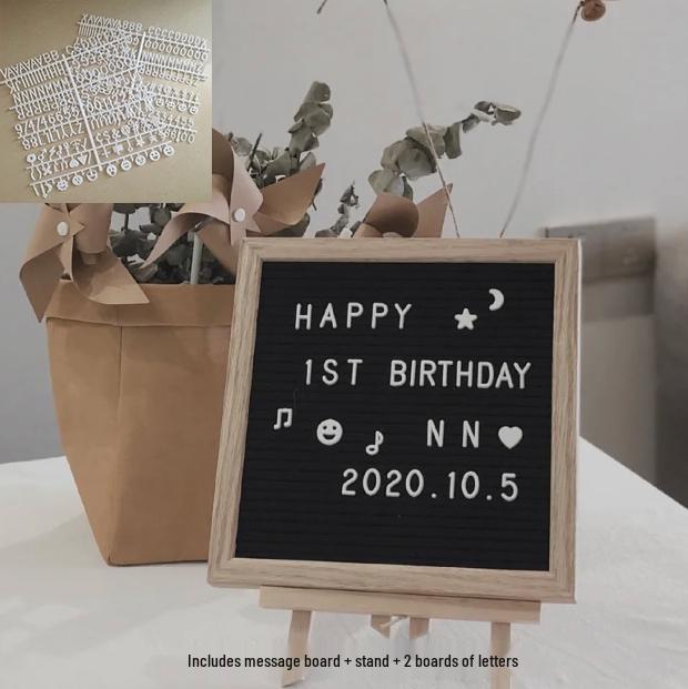 Wooden Birthday Number Sign for Baby's First Birthday & 100 Days Photo Props