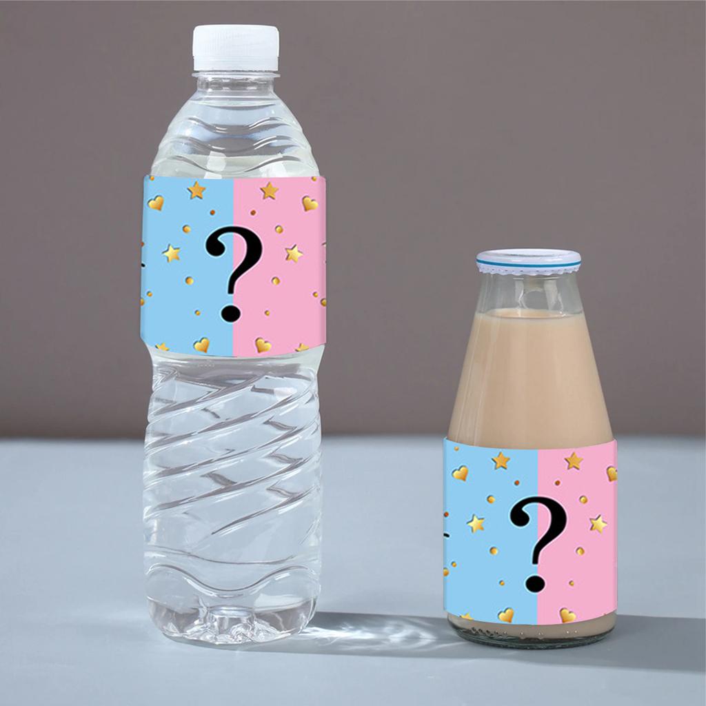 10pcs Water Bottle Lable Gender Reveal Pastel Baby Shower Self-adhesive Boy Or Girl Birthday Sticker Parties Decoration