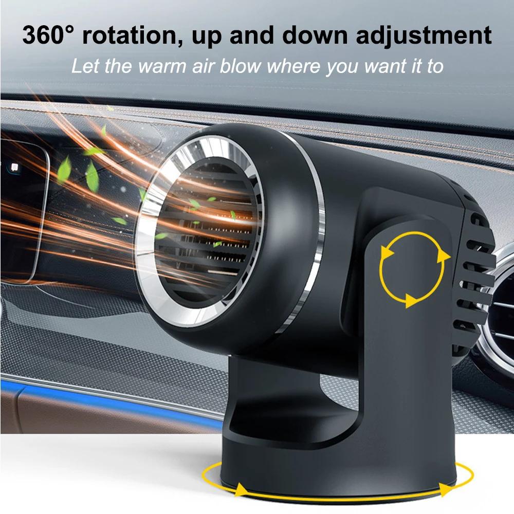 Hot Car Heater 12V/24V 130W Adjustable Heating Fan Air Blower Window Windshield Defrost Defogger Electric Heating Portable Fan
