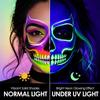 6er Halloween Gesichts- und Körpermalcreme Set, Leuchtendes Neon Fluoreszierendes Make-up, Langanhaltende Wasserdichte Kosmetik für Skelett Clown Cosplay Festival Rave