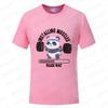 Funny Panda Gym Print T-Shirt Summer Tees for Men Women O-neck Casual Short Sleeve Weightlifting Installing Muscles Fashion Tops