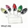 5 Pcs/Set 1.5G 2.5G 3.5G 5G Weight Spoon Fishing Lure Small Stream Lure  Trout Fishing