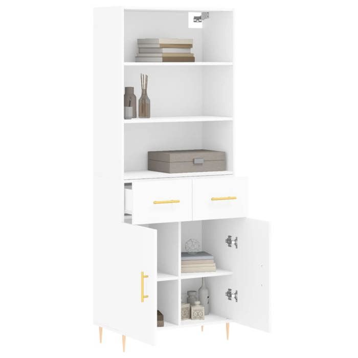 Maison Exclusive - Buffet haut Blanc 69,5x34x180 cm Bois d'ingénierie