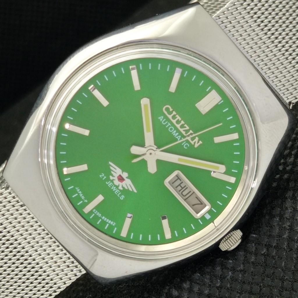 

Б/У винтажные мужские часы Citizen Automatic 8200 из Японии D/D зеленого цвета 589-a310742-9 SKU589-a310742