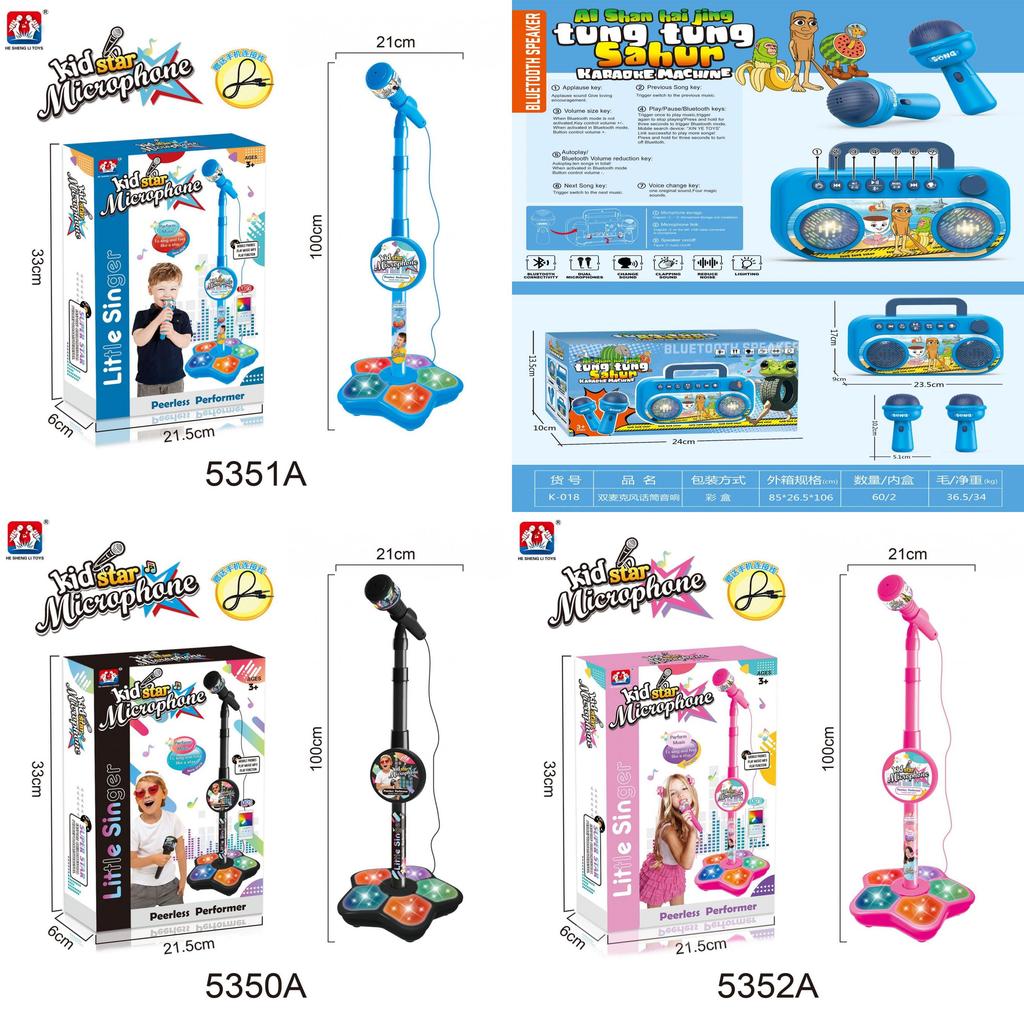 Childrens Bluetooth Microphone Toy With Led Lights For Singing And Interactive Play
