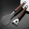 1pcs Manual Wood Handle Corn Stripper Egg Whisk Stainless Steel Manual Mixer Cream Utensils Home Kitchen Mixer Egg Tools