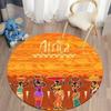 Afrikaanse Vrouwen Print Rond Tapijt Antislip Area Kleed voor Woonkamer Slaapkamer Balkon Keuken Decor Traditionele Vloermat Yogamatten