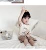 Girls' Summer Cotton Pajama Set - Breathable Cartoon Shorts and Round Neck Top