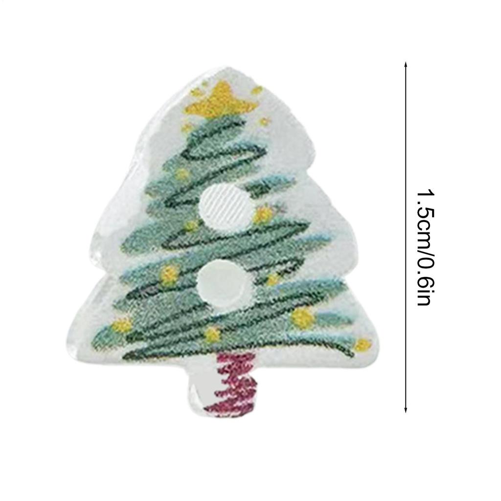 10 Pieces Christmas Tree Buttons Decoration Pin Ornament 2D Acrylic Christmas Craft Buttons DIY Hats Socks Decoration Buttons