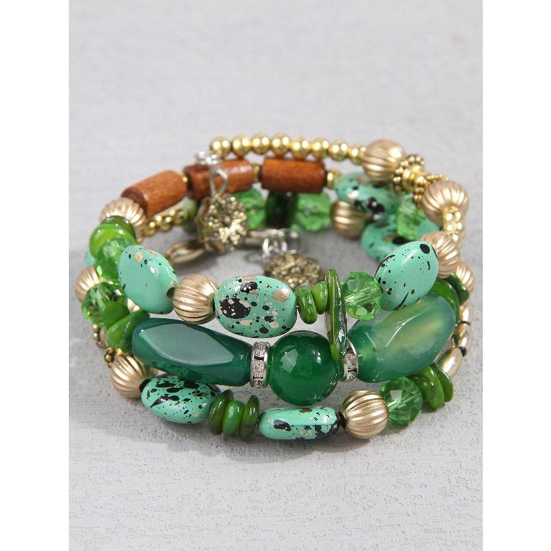 Europe, America, Simple Bohemian Famous Wind Crushed Stone Accessories, Multi-layer Bead Temperament Women's Bracelet