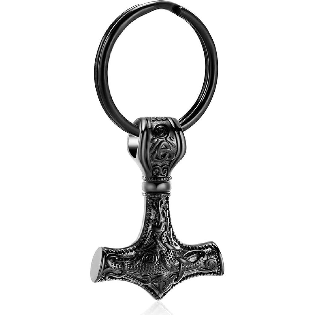 shajwo Mjolnir Thors Hammer Urn Necklace for Ashes for Men Celtic Nordic Viking Cremation Jewelry for Women Keepsake Memorial Ashes Pendant