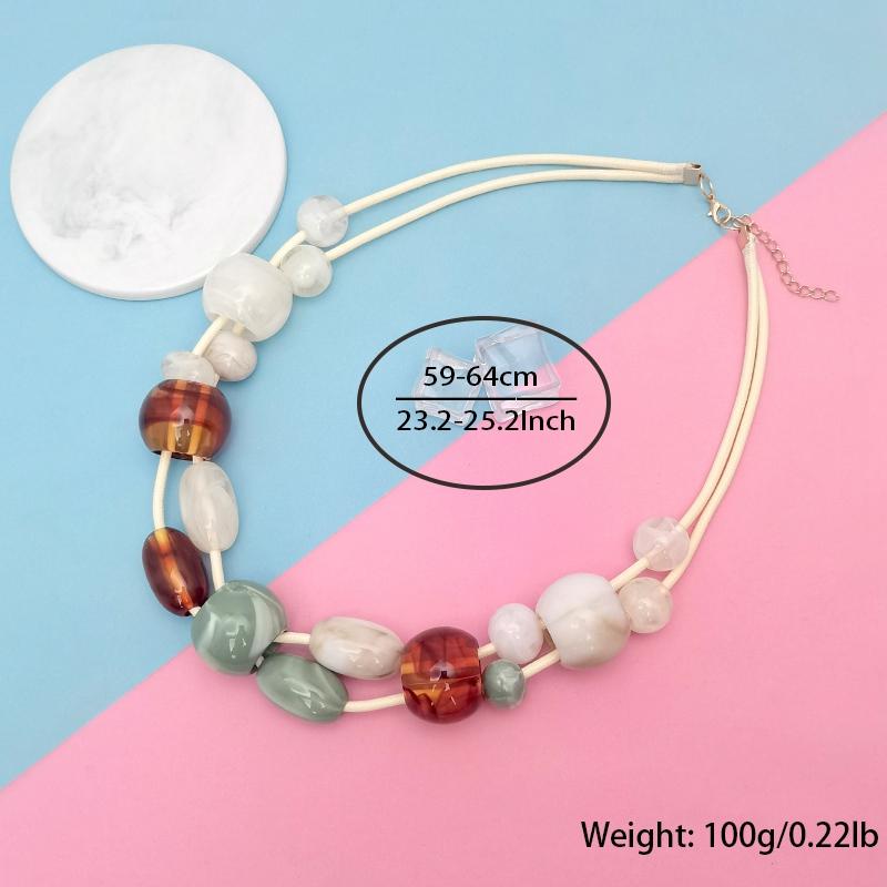 Double Layered Exaggerated Necklace Beadwork Collar Creative Accessories
