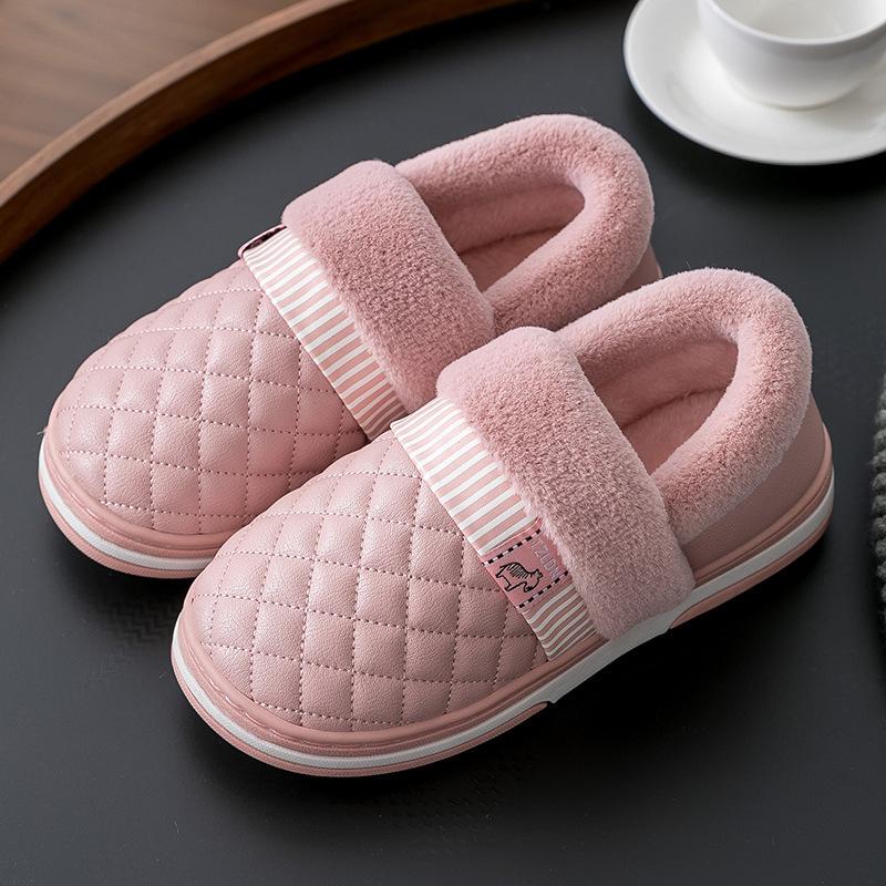 Medium-aged cotton slippers women's new winter velvet thermal shoes home elderly thick-soled soft-soled mother