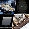 New Fashion Men Watch Luminous Waterproof Chronograph Date Man Wristwatch Square Stainless Steel Quartz Men'S Watches Reloj